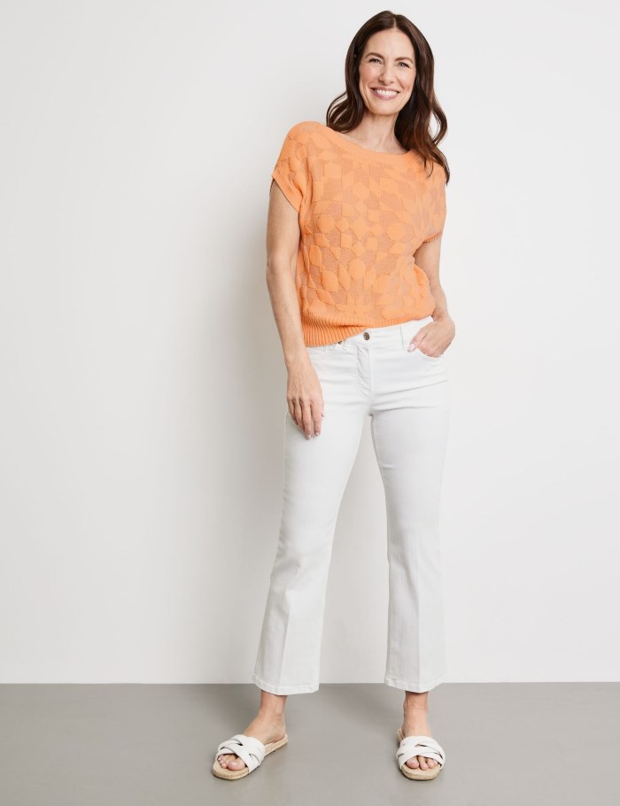 Gerry Weber Flared jeans MAR꞉LIE FLARED Cropped Bukser Hvite | GUPI3754