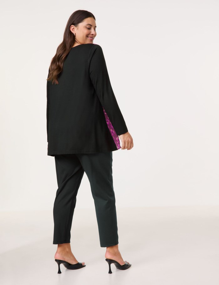 SAMOON Flared long sleeve top with a blouse front T-skjorte Rosa | OPKZ9755