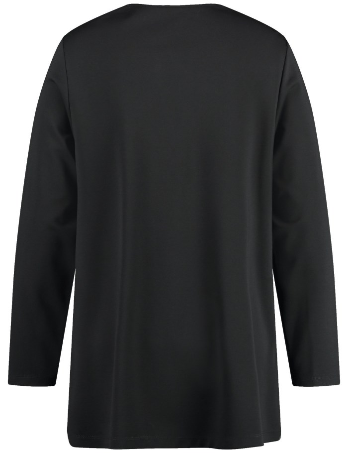 SAMOON Flared long sleeve top with a decorative detail T-skjorte Svarte | LVWX0634