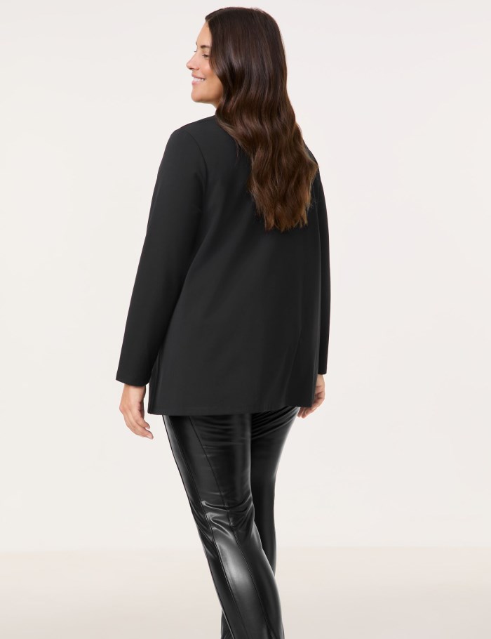 SAMOON Flared long sleeve top with a decorative detail T-skjorte Svarte | LVWX0634