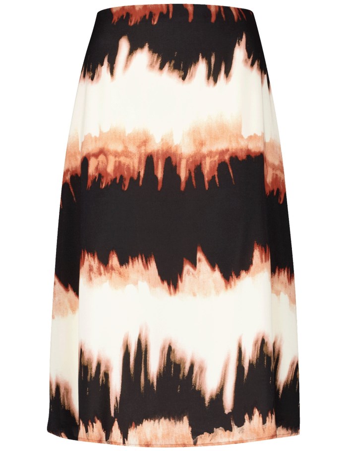 TAIFU Flared midi skirt with a print Skjørt Brune | SFUB1160