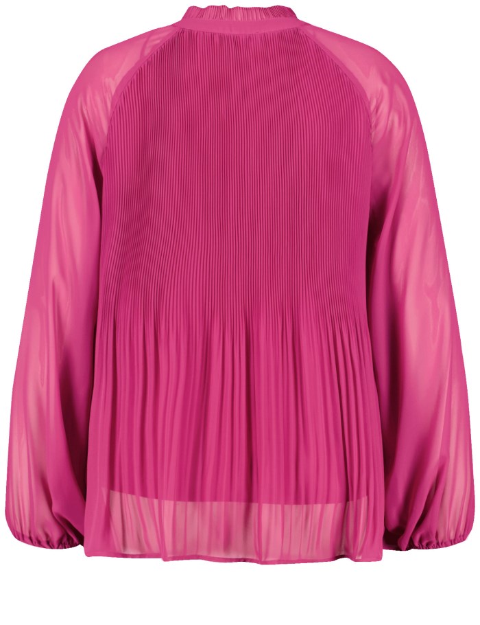 SAMOON Flared, pleated blouse Bluse Rosa | BGZL2333