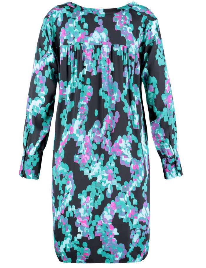 SAMOON Flared print dress Kjole Blå | RPLW0135