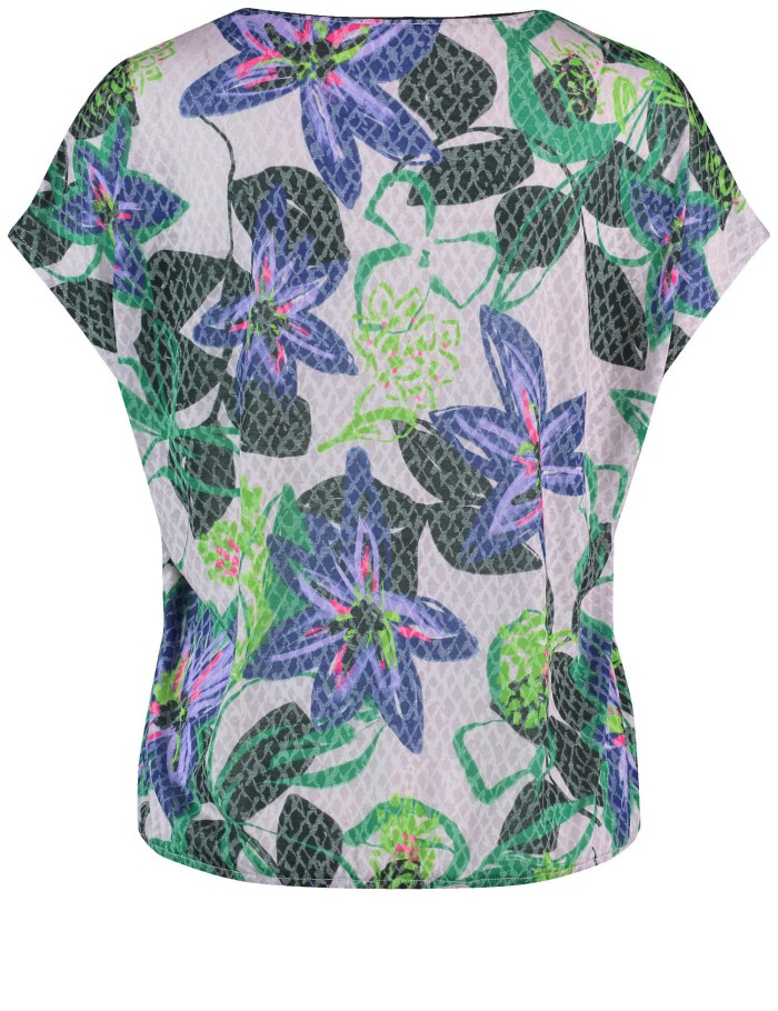 Gerry Weber Floral top with burnout fabric T-skjorte Multicolor | HXVJ1815