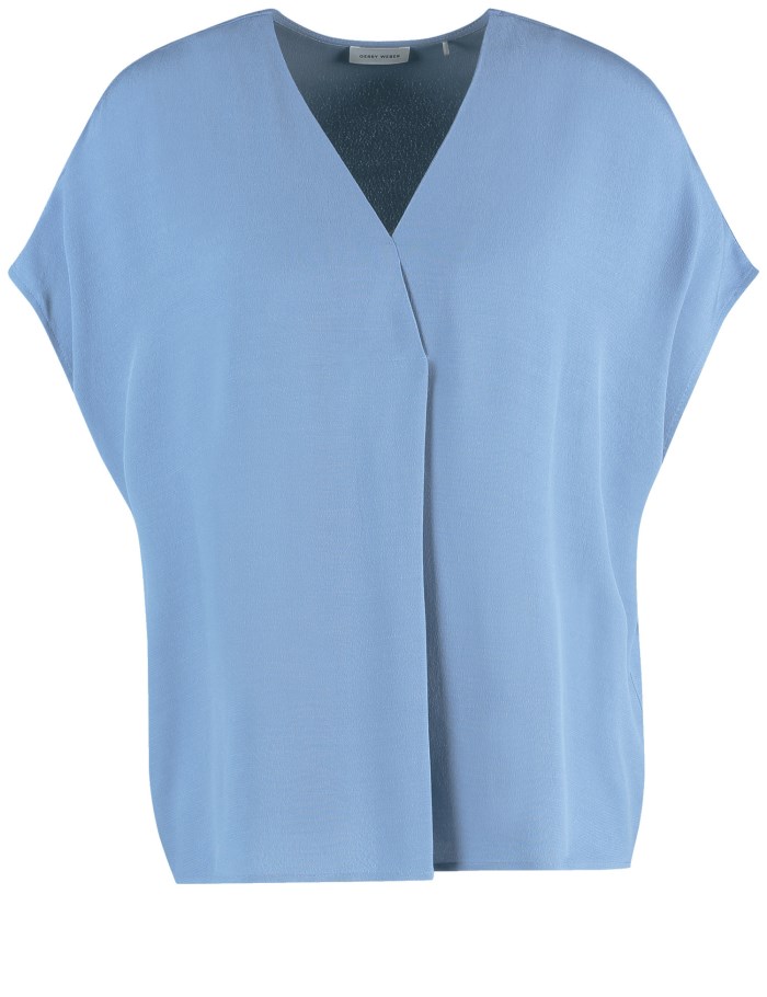 Gerry Weber Flowing blouse top with a pleated detail Bluse Blå | PTFW9599