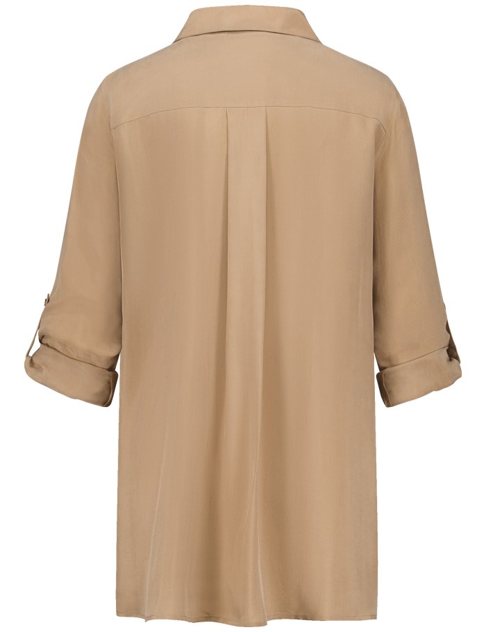 Gerry Weber Flowing blouse with side slits Bluse Brune | NJVX3307