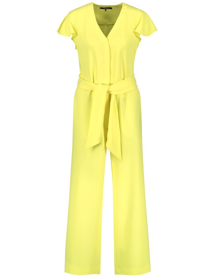 TAIFU Flowing jumpsuit with a tie-around belt Bukser Gul | HIGH3766