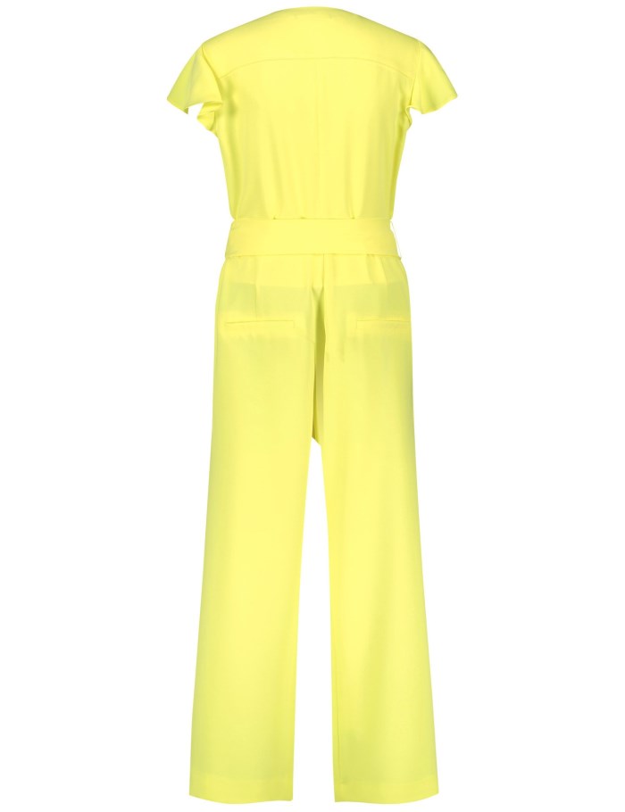 TAIFU Flowing jumpsuit with a tie-around belt Bukser Gul | HIGH3766