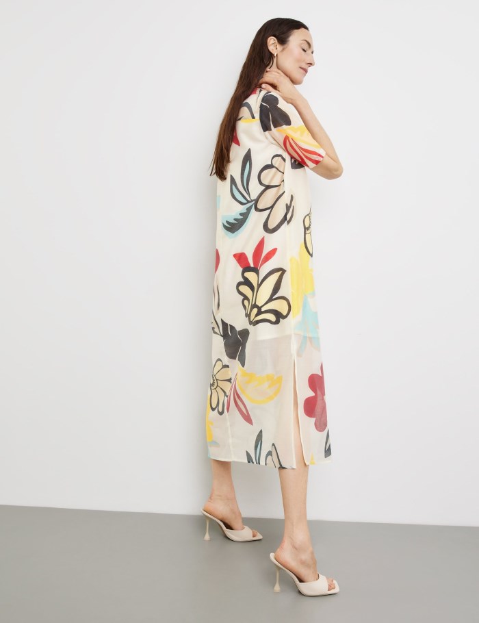 Gerry Weber Flowing midi dress with a floral print Kjole Multicolor | SOOQ2910