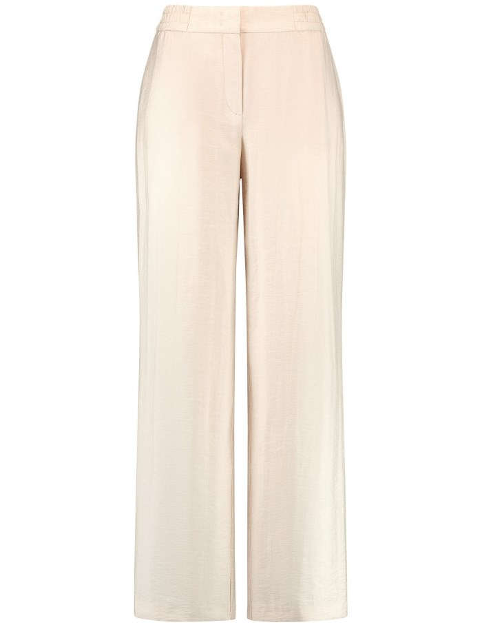 Gerry Weber Flowing trousers with a stretch waistband Bukser Beige | BTTB2065