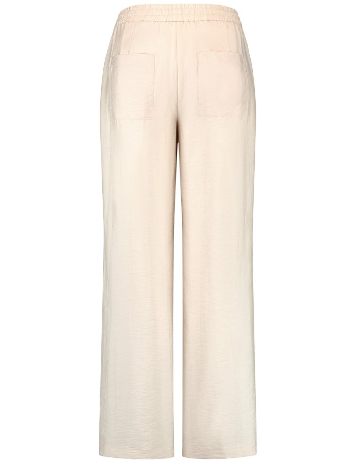 Gerry Weber Flowing trousers with a stretch waistband Bukser Beige | BTTB2065