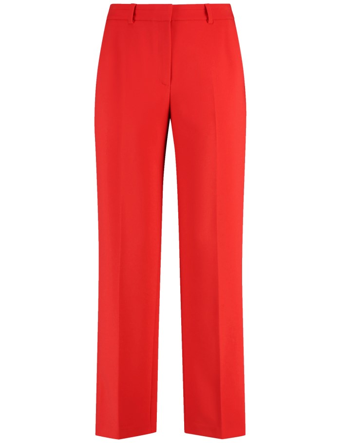 Gerry Weber Flowing trousers with pressed pleats Bukser Rød | LBPD3350