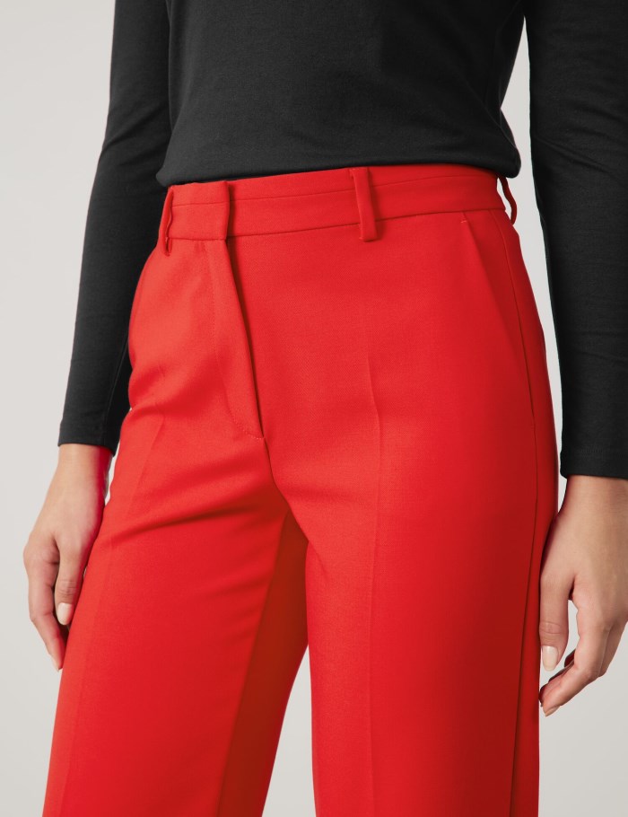 Gerry Weber Flowing trousers with pressed pleats Bukser Rød | LBPD3350