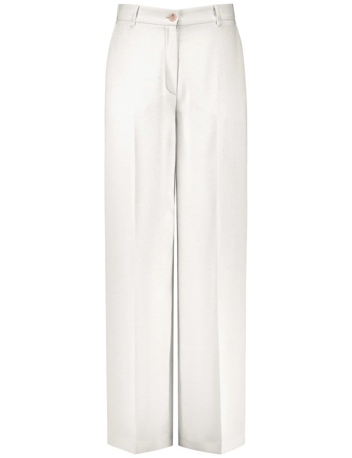 Gerry Weber Flowing trousers with pressed pleats Bukser Hvite | VZDX4689