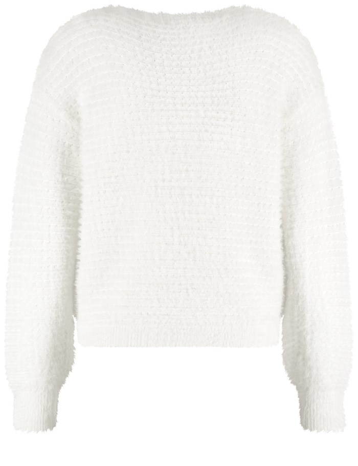 TAIFU Fluffy jumper with sequin details Strikkevarer Hvite | COPI7957