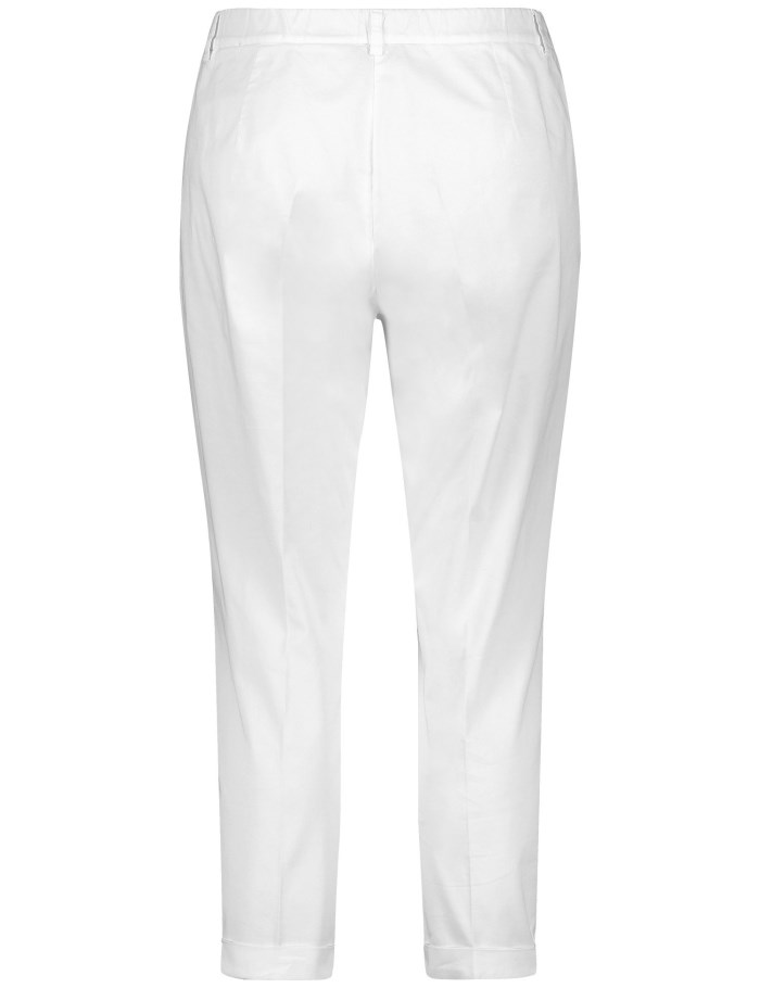 SAMOON Greta cotton chinos that stretch for comfort Bukser Hvite | HSHR4484