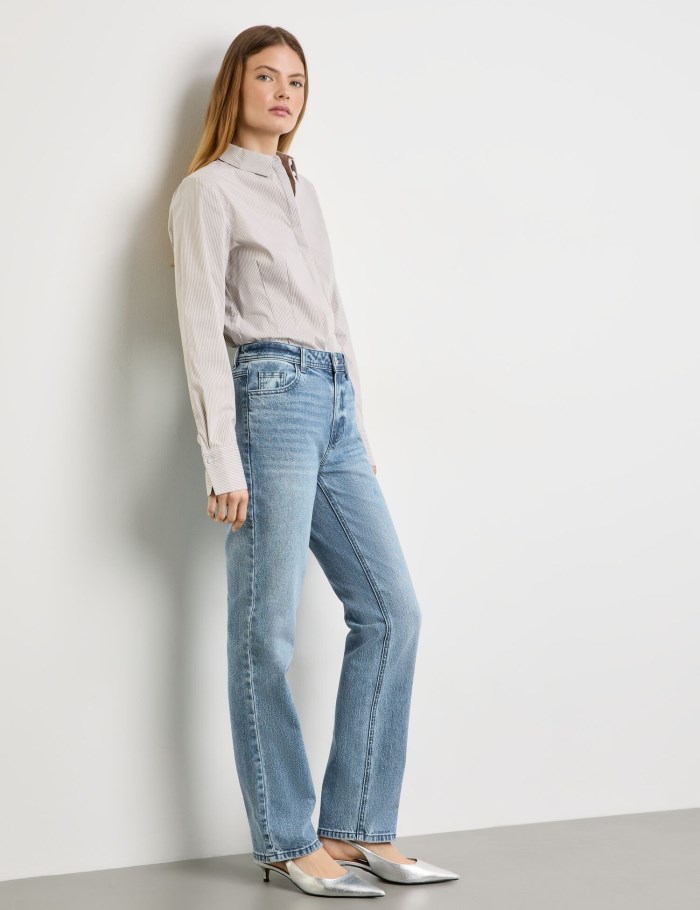 TAIFU Jeans with a straight leg Bukser Blå | RBDK2678