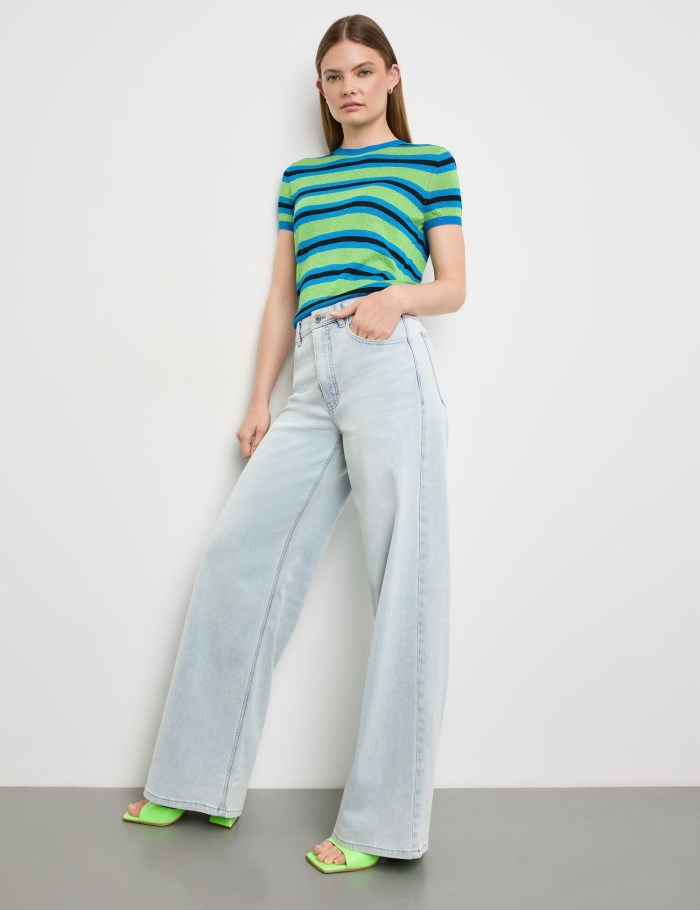 TAIFU Jeans with a wide leg Bukser Blå | RKSS2263