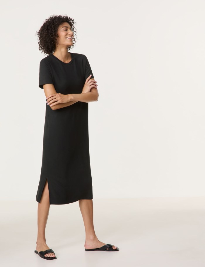 Gerry Weber Jersey dress with side slits Kjole Svarte | PHPN3677