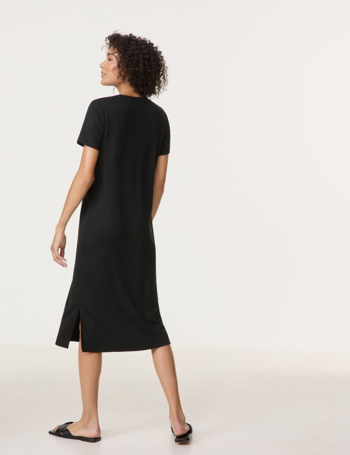 Gerry Weber Jersey dress with side slits Kjole Svarte | PHPN3677