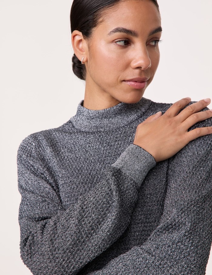 TAIFU Jumper in a textured knit Strikkevarer Grå | MJWU6801