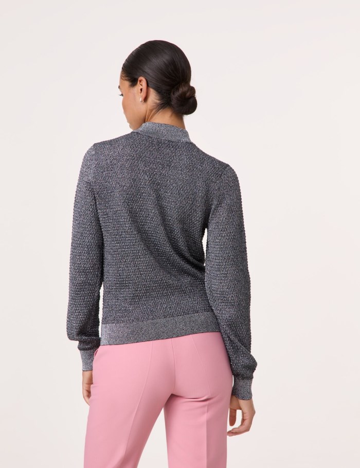 TAIFU Jumper in a textured knit Strikkevarer Grå | MJWU6801