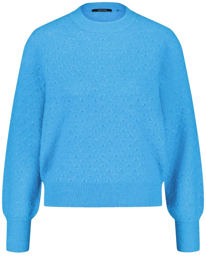 TAIFU Jumper in a textured knit Strikkevarer Blå | JQCG6163