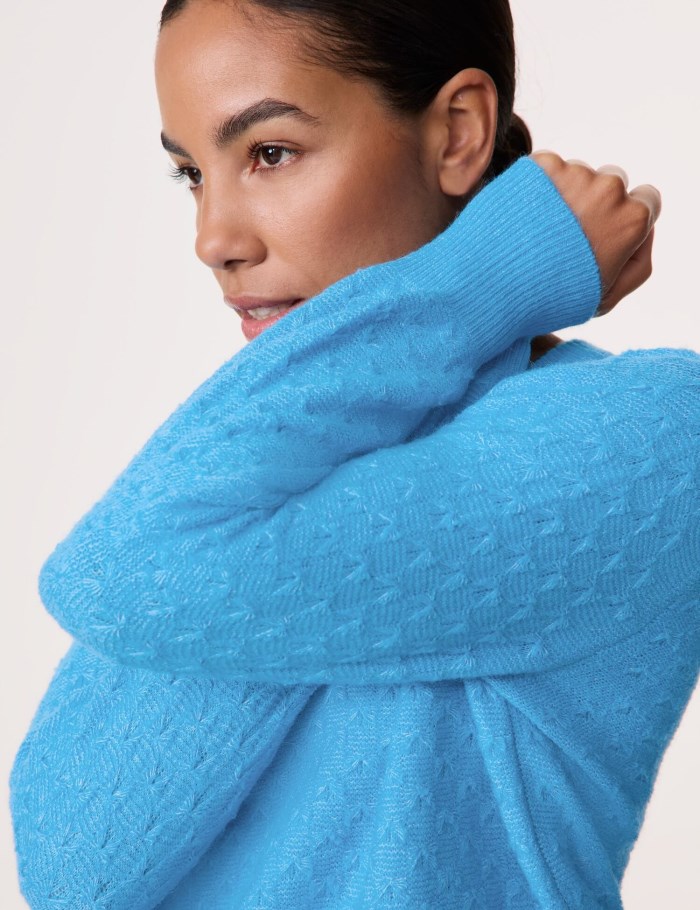 TAIFU Jumper in a textured knit Strikkevarer Blå | JQCG6163