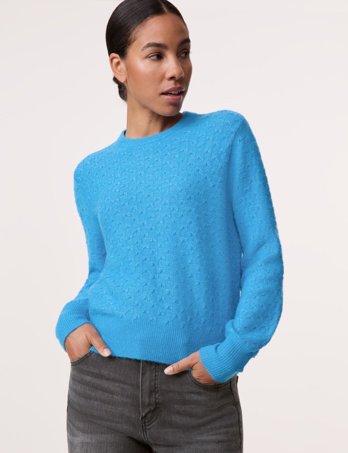 TAIFU Jumper in a textured knit Strikkevarer Blå | JQCG6163