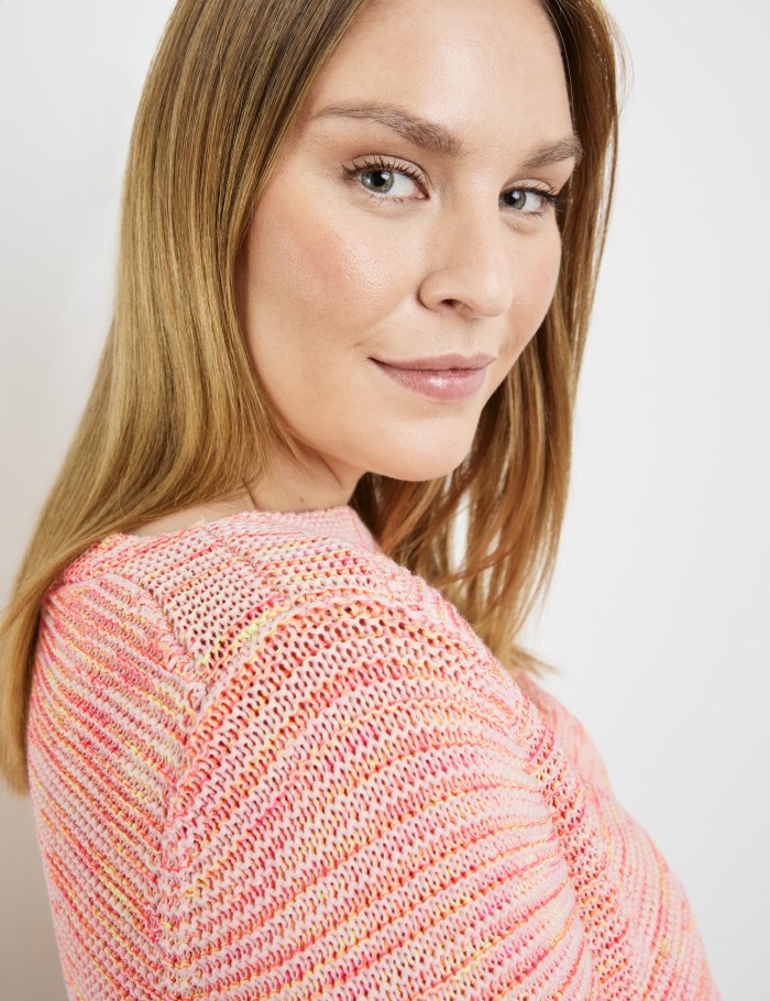 SAMOON Jumper made of multi-coloured yarn Strikkevarer Oransje | GGMS2076