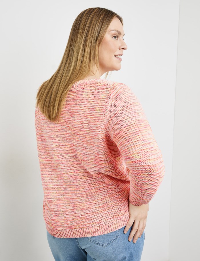 SAMOON Jumper made of multi-coloured yarn Strikkevarer Oransje | GGMS2076