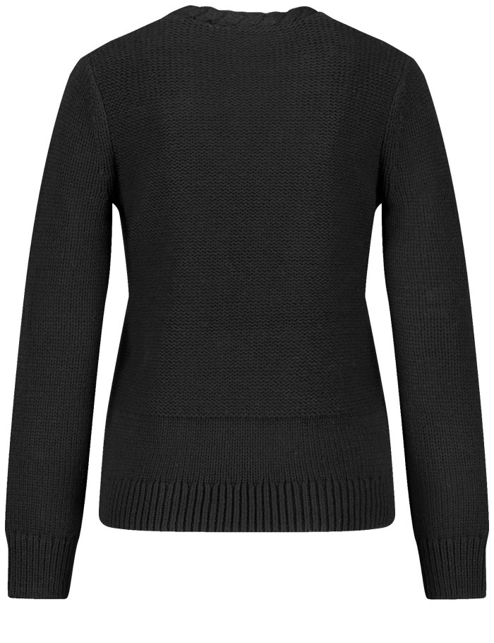 Gerry Weber Jumper with a cable knit pattern Strikkevarer Svarte | XDLS7682