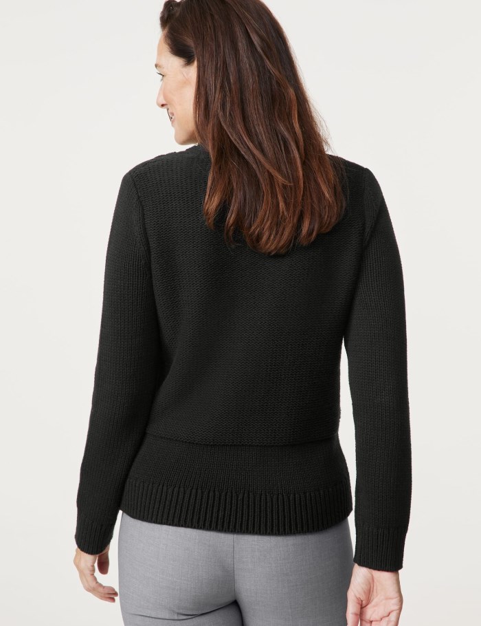 Gerry Weber Jumper with a cable knit pattern Strikkevarer Svarte | XDLS7682