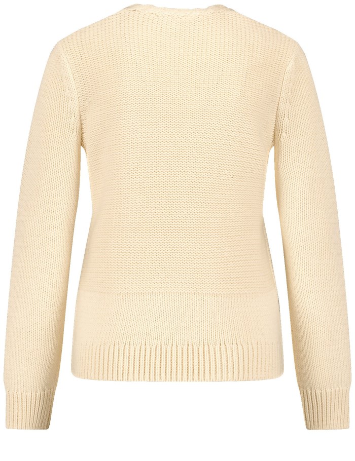 Gerry Weber Jumper with a cable knit pattern Strikkevarer Beige | REDA5418