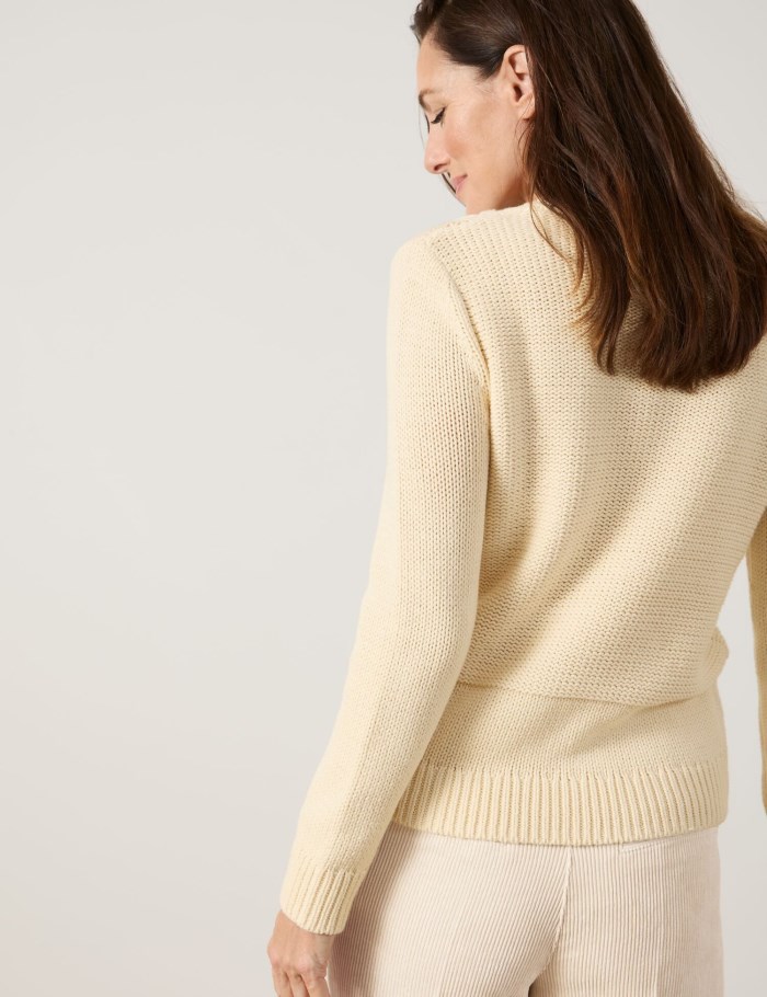 Gerry Weber Jumper with a cable knit pattern Strikkevarer Beige | REDA5418