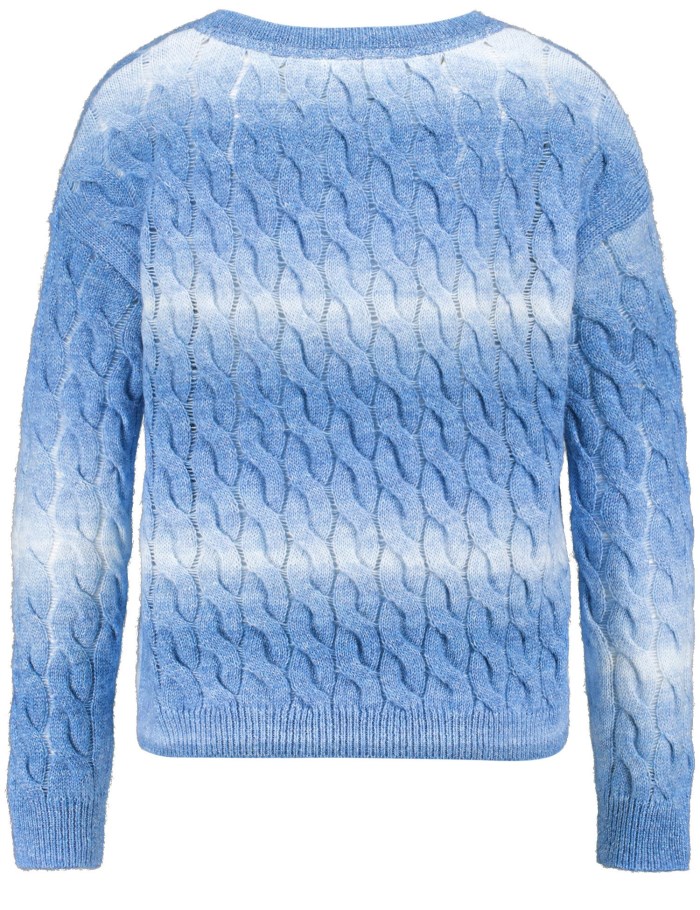 Gerry Weber Jumper with a cable pattern and colour graduation Strikkevarer Blå | XHVP2161