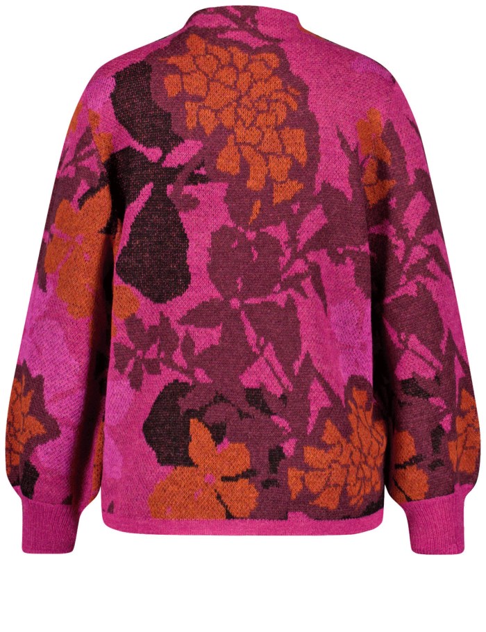 SAMOON Jumper with a floral jacquard pattern Strikkevarer Rosa | NINS8453