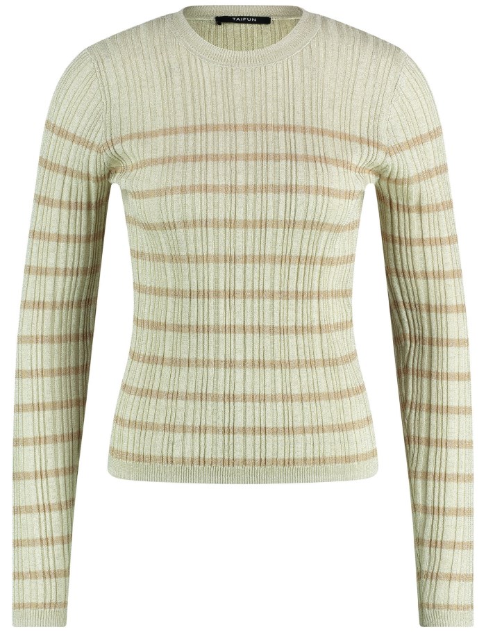 TAIFU Jumper with a glittering stripe pattern Strikkevarer Gull | CMYT1231