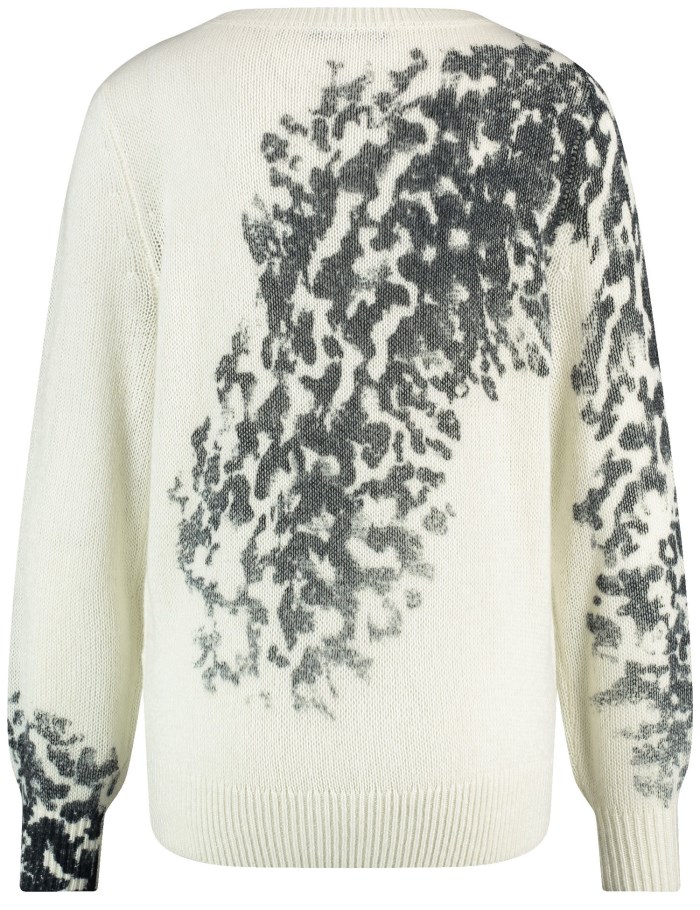 TAIFU Jumper with a partial print Strikkevarer Hvite | LPYJ3998