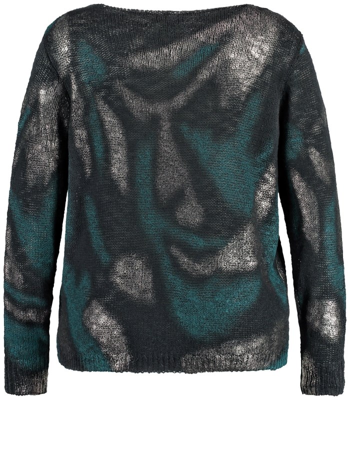 SAMOON Jumper with a print Strikkevarer Svarte | OFCM2041