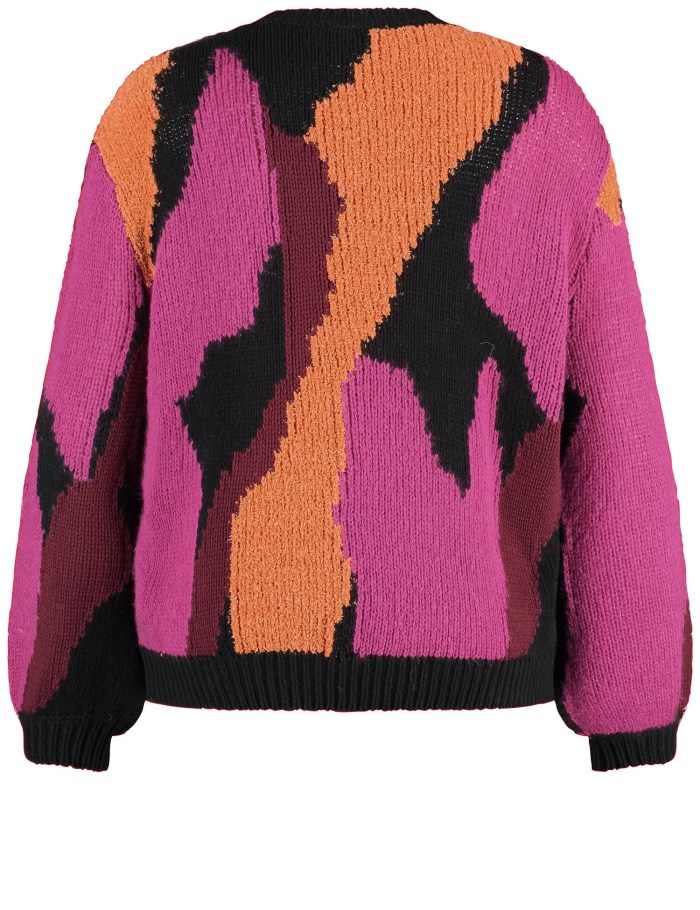 SAMOON Jumper with a statement pattern Strikkevarer Rosa | OMEA8421