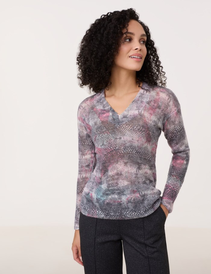 Gerry Weber Jumper with an all-over pattern Strikkevarer Multicolor | DUOD4231