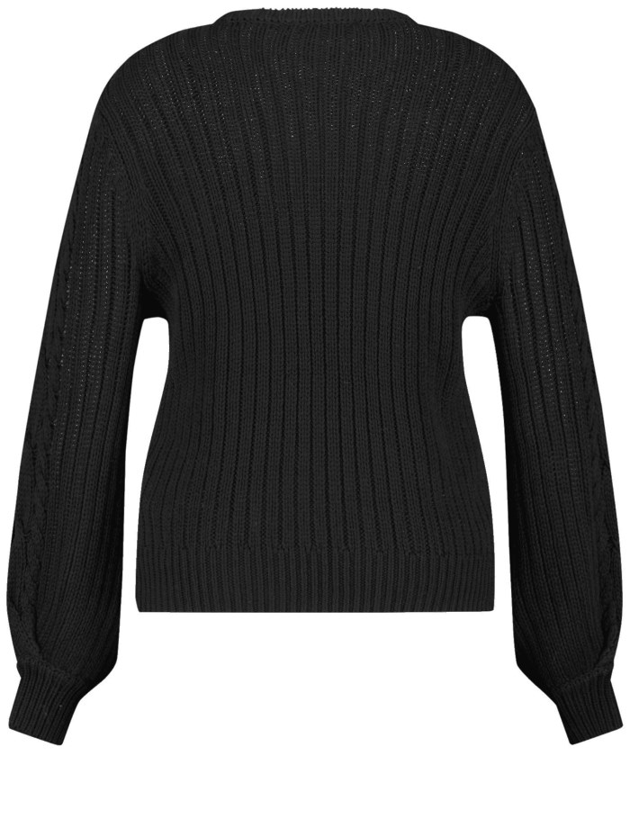 SAMOON Jumper with long sleeves Strikkevarer Svarte | LUOE0111