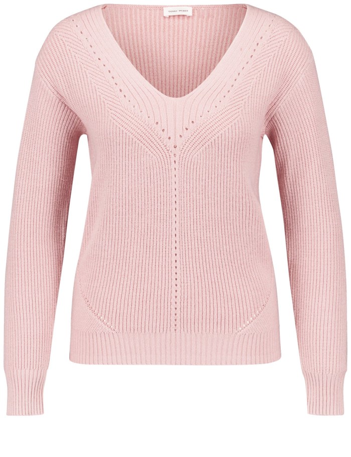 Gerry Weber Jumper with openwork details Strikkevarer Rosa | KXIO9348