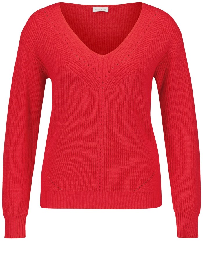 Gerry Weber Jumper with openwork details Strikkevarer Rød | HDPU9982