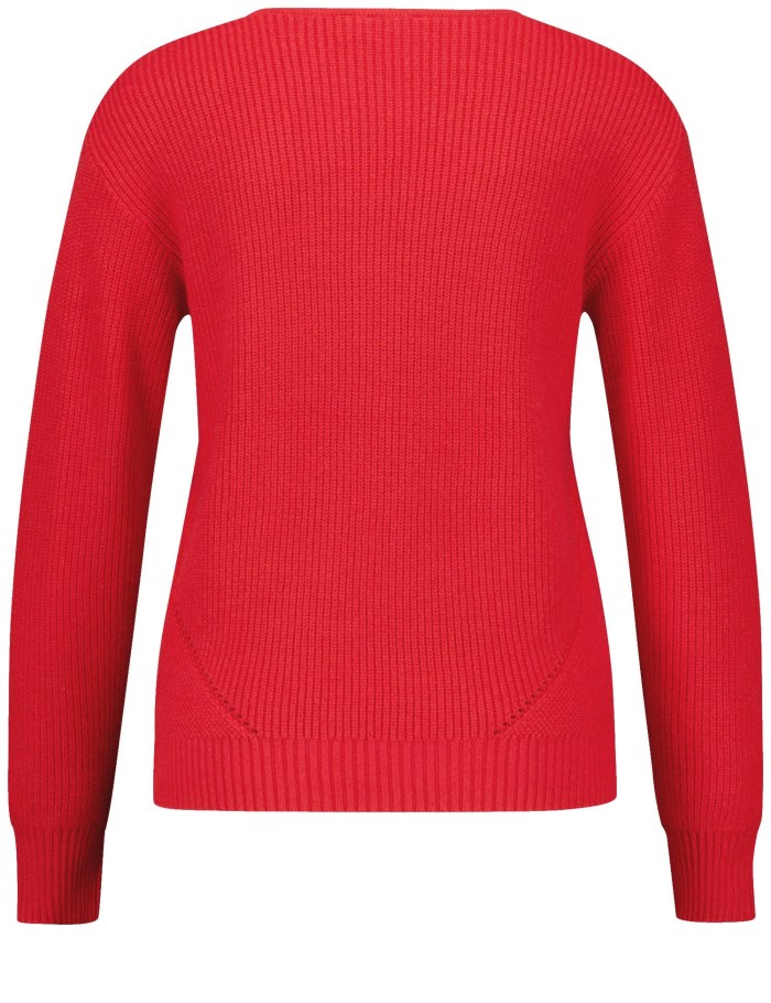 Gerry Weber Jumper with openwork details Strikkevarer Rød | HDPU9982