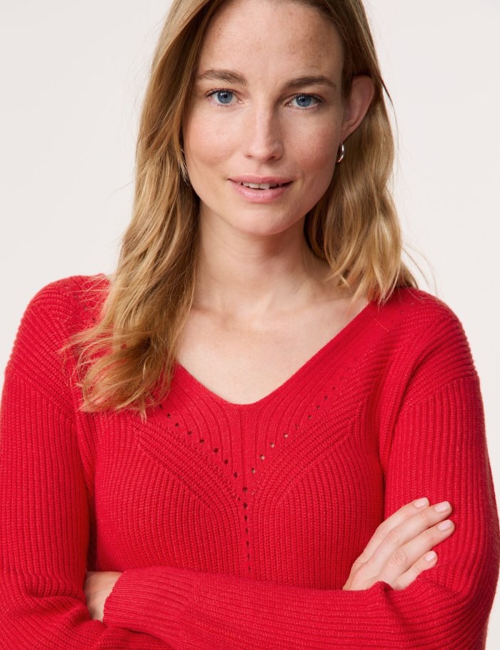 Gerry Weber Jumper with openwork details Strikkevarer Rød | HDPU9982