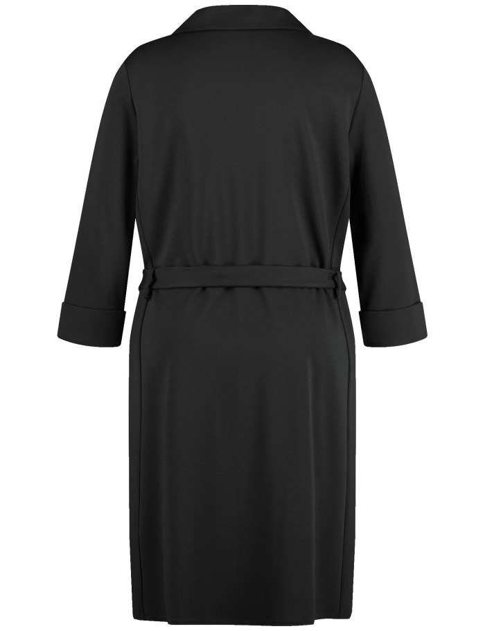 SAMOON Knee-length dress with a tie-around belt Kjole Svarte | TMUJ4999