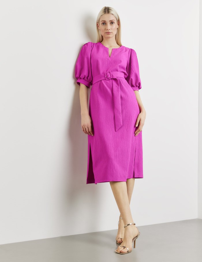 TAIFU Knee-length dress with balloon sleeves Kjole Rosa | JAZN3065