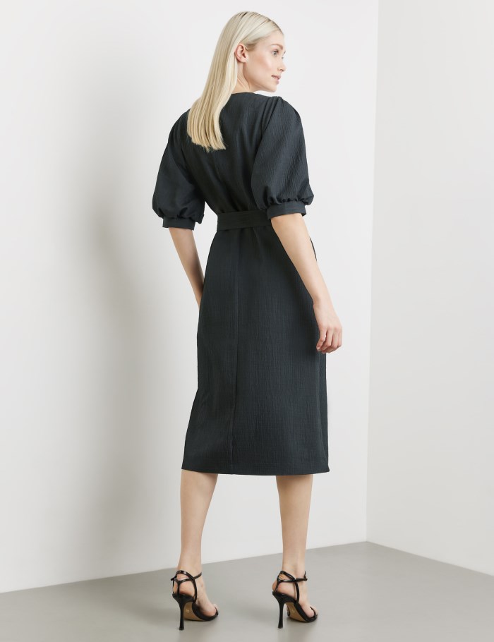 TAIFU Knee-length dress with balloon sleeves Kjole Svarte | KDSQ7380